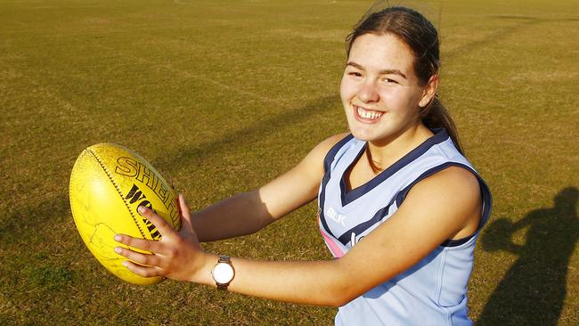 Senna Gulden was chosen to be a part of the inagural AFL Girls Academy, run by GWS Giants women’s league coach Tim Schmidt. Picture: John Appleyard