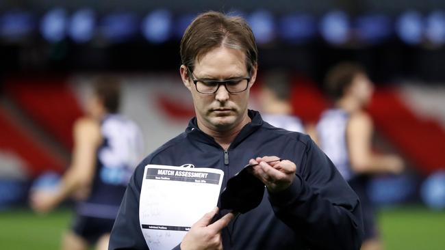 David Teague doesn’t like his chances of remaining as Carlton coach. Picture: Michael Willson/AFL Photos via Getty Images