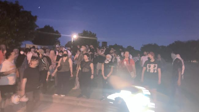 Pro-Palestinian protesters were pepper sprayed in a chaotic clash with police outside a Caulfield synagogue.