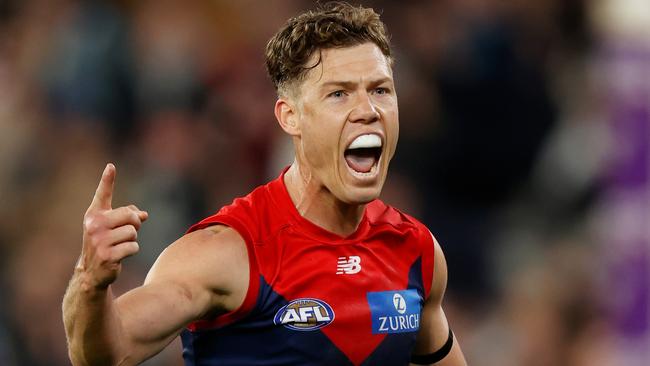 Jake Melksham gives Melbourne a different look in 2022. Picture: Michael Willson/AFL Photos via Getty Images