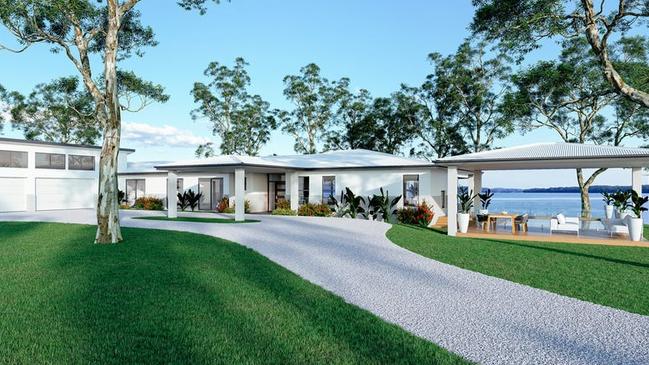 Undisclosed tyre industry brothers have spent $10.5 million with plans to build a holiday home Gwandala. Pictured is the artist’s impression.