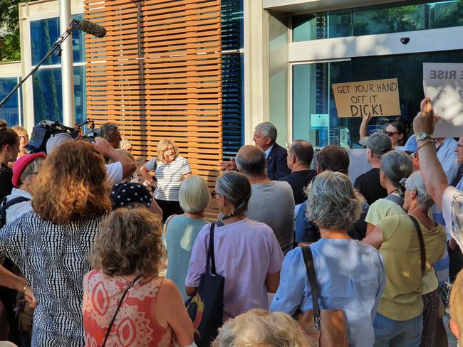 Protest against a rate rise outside Central Coast Council in Gosford