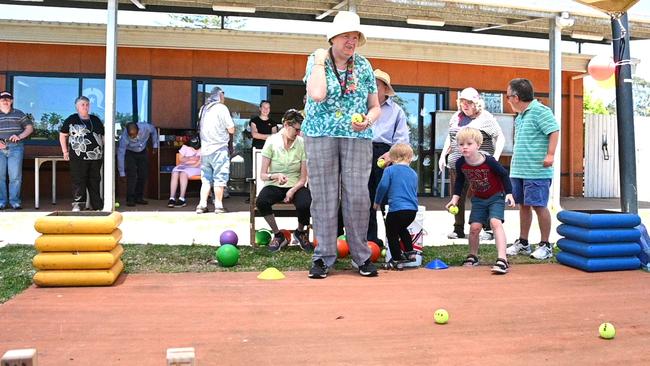 Playing NAIDOC Week games was Debbie Gerard.