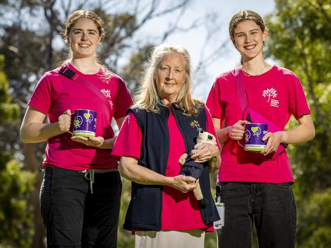 Volunteers Ruby Knott, Linda Davie and Eliza Fergusson. Picture: Jake Nowakowski
