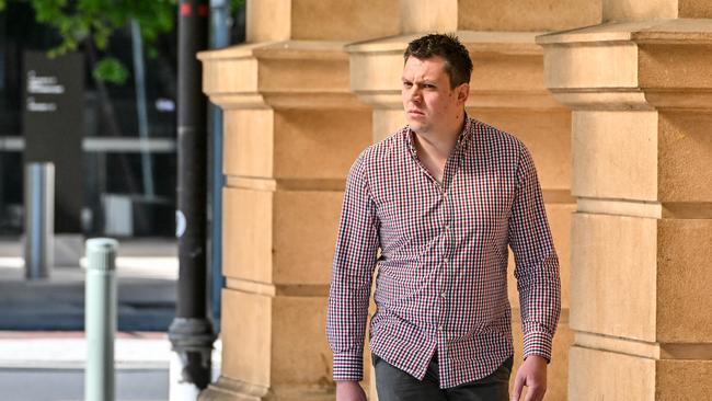 Former Yorke Peninsula schoolteacher Thomas Ackland outside court ahead of a previous hearing. Picture: NCA NewsWire / Brenton Edwards