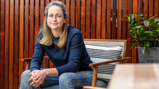 Melbourne actor Lucy Goleby at home while she waits to return to work. Picture: Tim Carrafa<br/>