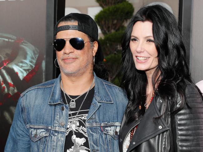 Slash and his partner Meegan Hodges are in a “seriously committed relationship”. Picture: Rich Polk/WireImage.