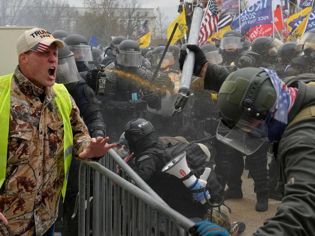 Four people died as demonstrators tried to stop the certification of Joe Biden's presidential election win. Picture: Joseph Prezioso / AFP