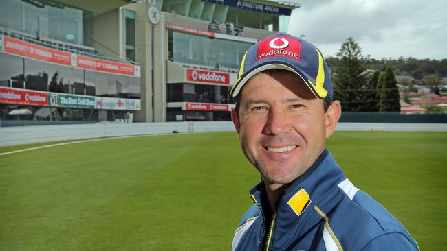 Former captain Ricky Ponting at Bellerive Oval, where an international Test match starts on Saturday.