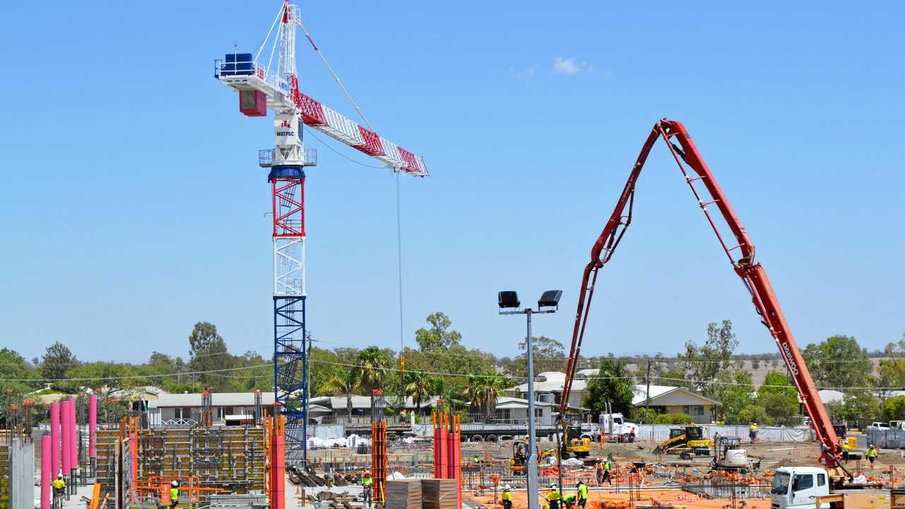 LOCAL JOBS: The construction of the new Roma Hospital is under way with more projects to commence. Picture: Molly Hancock