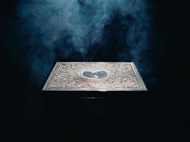 Mona will hold listening parties in Hobart this winter for Ã¢â¬Åone of the rarest, most valuable pieces of music ever createdÃ¢â¬Â, Wu-Tang ClanÃ¢â¬â¢s Once Upon a Time in Shaolin. Only one physical copy of the album was ever created, with no ability to hear it digitally. Pictured, the box that holds the priceless album. Picture: Mona