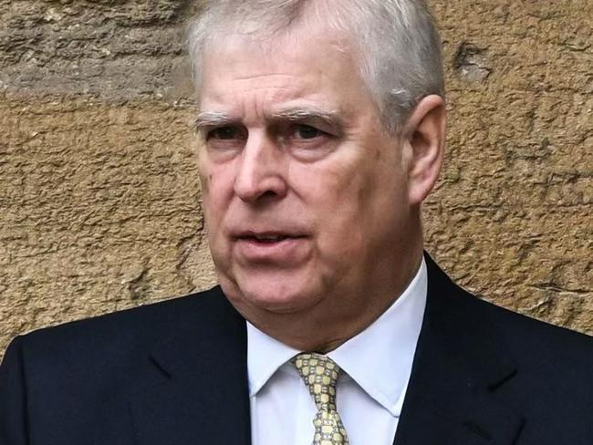 Britain's Prince Andrew, Duke of York reacts as he arrives at St. George's Chapel, Windsor Castle, to attend the Easter Mattins Service, on March 31, 2024. (Photo by JUSTIN TALLIS / AFP)