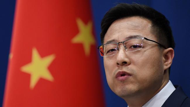 Chinese Foreign Ministry spokesman Zhao Lijian. Picture: AFP