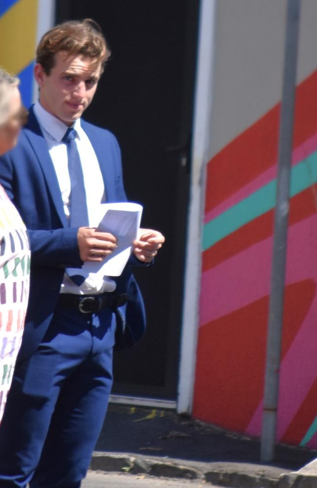 Lions FC football player and former Toowoomba Grammar student Fletcher James McDonald leaving Toowoomba court after hearing police may agree to drop his wilful damage charge. Picture: News Regional Media, taken on 08/12/23