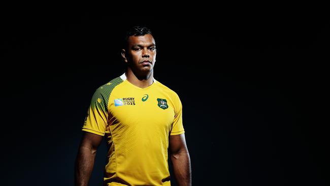 Kurtley Beale poses for a portrait during the launch of the 2015 Qantas Wallabies World Cup Jersey by ASICS at Allianz Stadium, Sydney. Pic Brett Costello