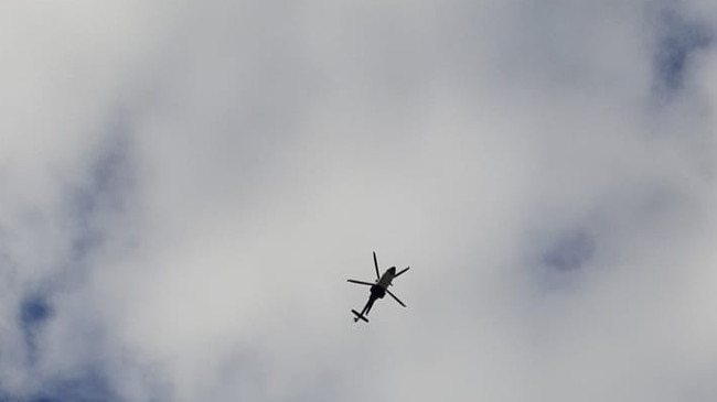 Police helicopter over Cape Woolamai July 5 2023.