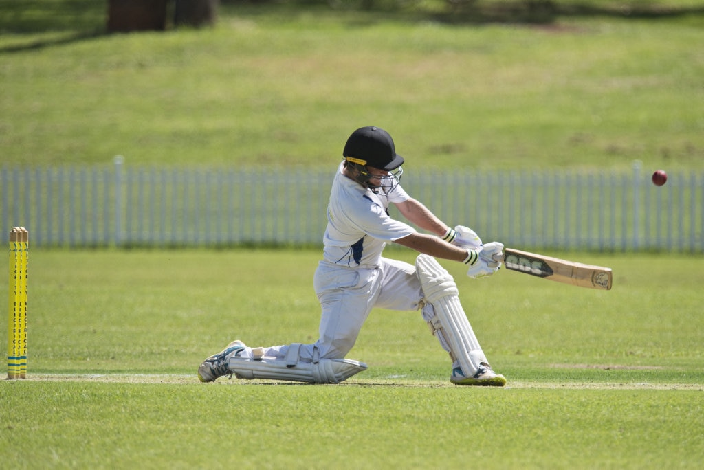 Tully Willson bats for University against Northern Brothers Diggers in round eight A grade Toowoomba Cricket at Rockville Oval, Saturday, March 7, 2020. Picture: Kevin Farmer