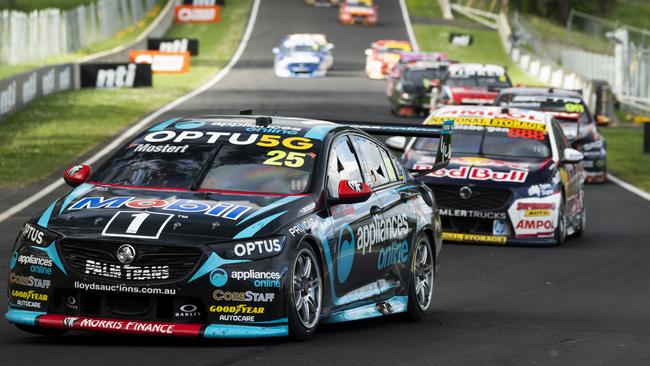 Chaz Mostert powers his Holden Commodore ZB up mountain straight. Picture: Getty Images