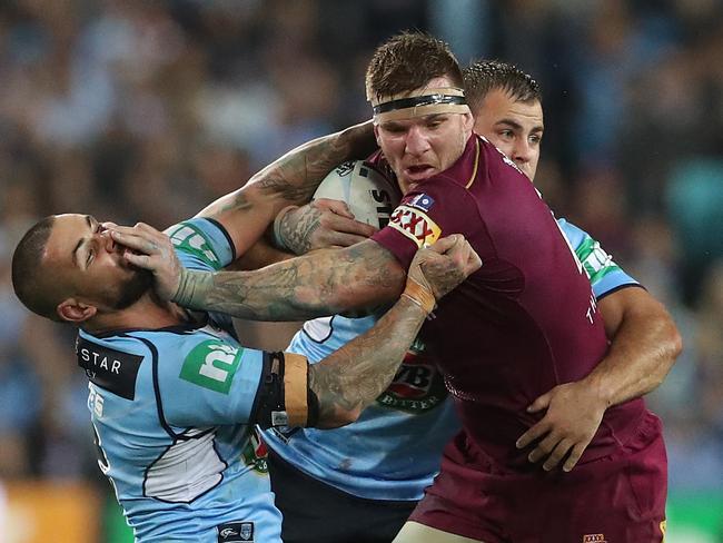 QLD's Josh McGuire. Queensland vs New South Wales for game 2 in the Origin Series at ANZ Stadium in Sydney. Pic Peter Wallis