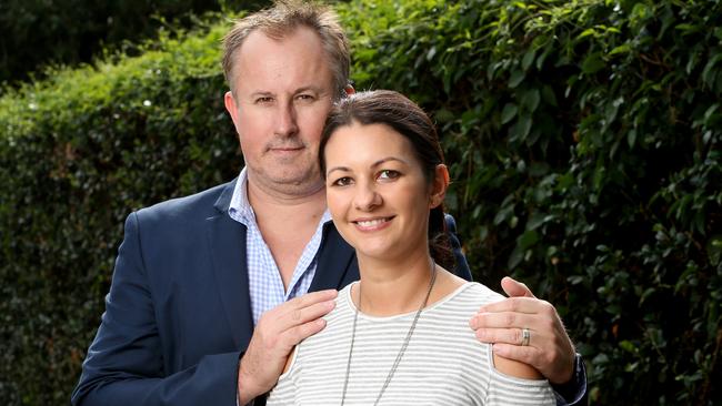 Jay Walkerden, with wife Katie Mattin, was sacked after an incident with an on-air announcer. Photo: Steve Pohlner