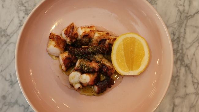 Octopus on the menu at the new Hellenika at Nobbys Beach. Picture Glenn Hampson