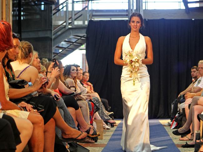 The annual Geelong Bridal Expo at Deakin Waterfront Campus. The Atelier wedding dress fashion parade.