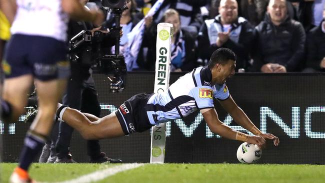 Ronaldo Mulitalo looks a real find for Cronulla. Photo: Phil Hillyard