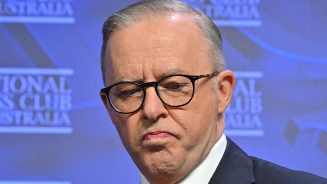 Prime Minister Anthony Albanese at the National Press Club in Canberra, Thursday, January 25, 2024. (AAP Image/Mick Tsikas) NO ARCHIVING