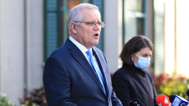 Australian Prime Minister Scott Morrison and NSW Premier Gladys Berejiklian Picture: NCA NewsWire / Christian Gilles