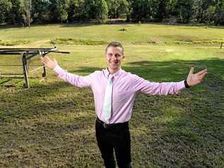 ON LOCATION: Palace Property Agents sales executive Jacob Ayre says on average 50 per cent of interest in Karalee homes, like this 4.04ha (10-acre) property on Junction Rd, is from interstate buyers. Picture: Rob Williams