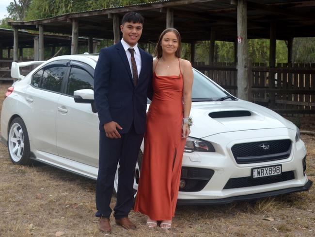 Shaylyn Allan and guest at the 2023 Burnett State College formal. Image credit: Burnett State College.