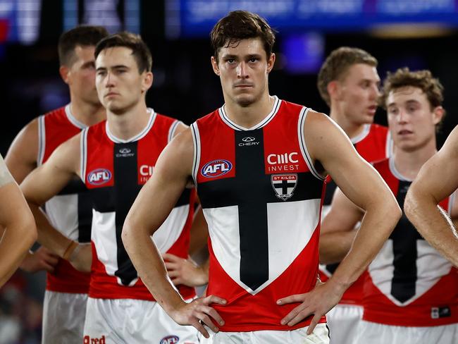 St Kilda skipper Jack Steele after Sunday’s loss. Picture: Michael Willson/AFL Photos