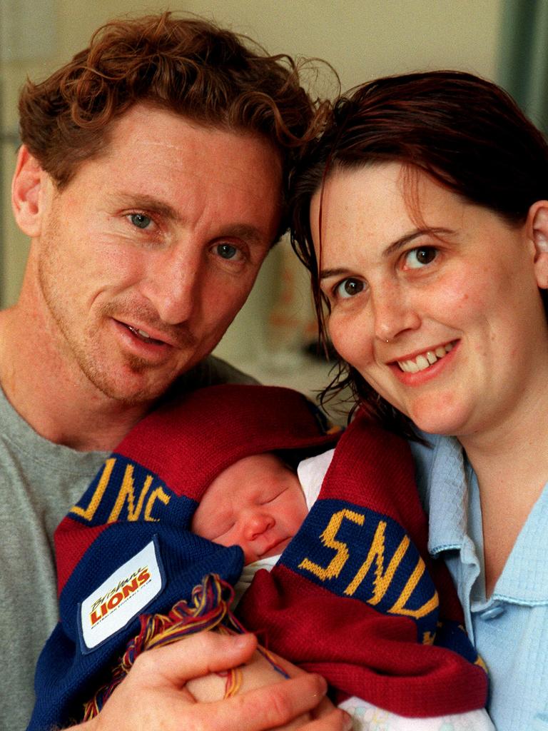 Craig Lambert and wife Melissa with son Bailey in 1999. Picture: David Kapernick