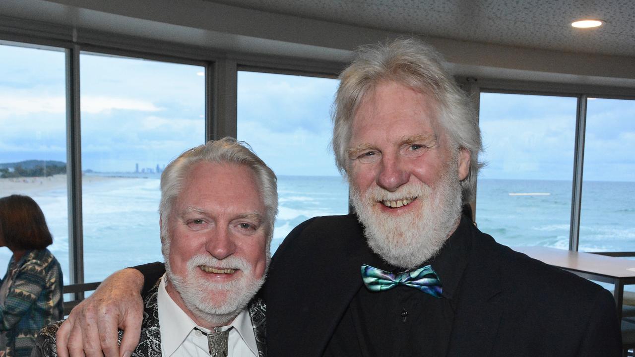 The Artist Trebor and Tim Stephenson at launch of Swell Sculpture Festival at Currumbin SLSC. Pic: Regina King