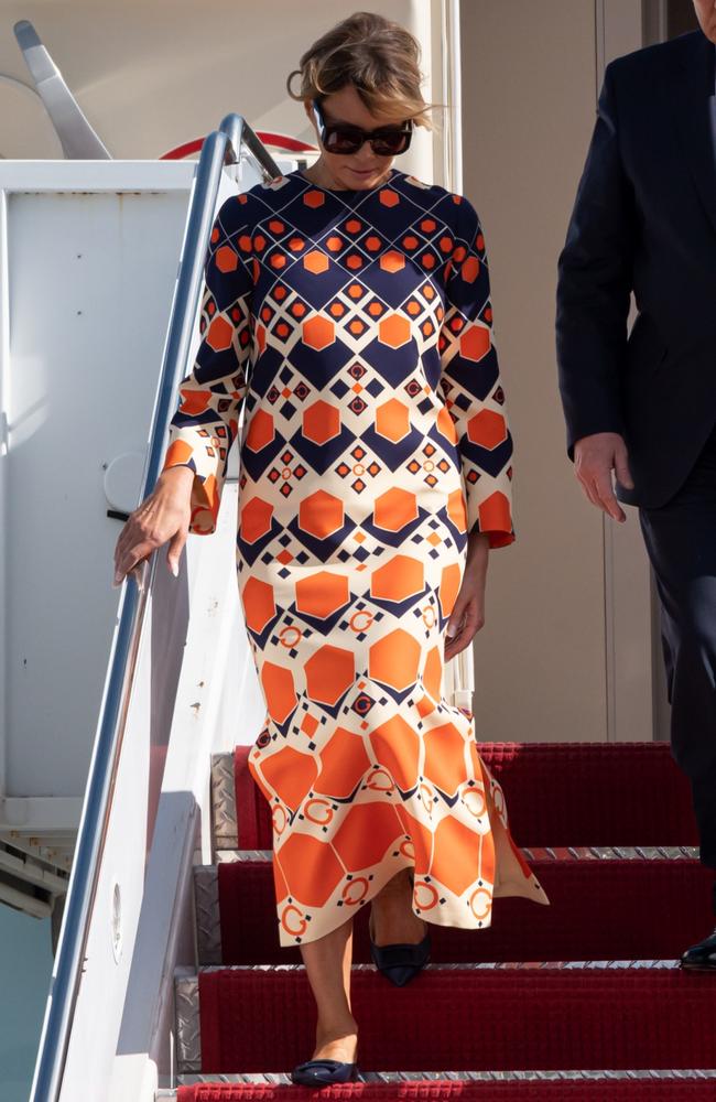 Melania trump 2025 orange dress