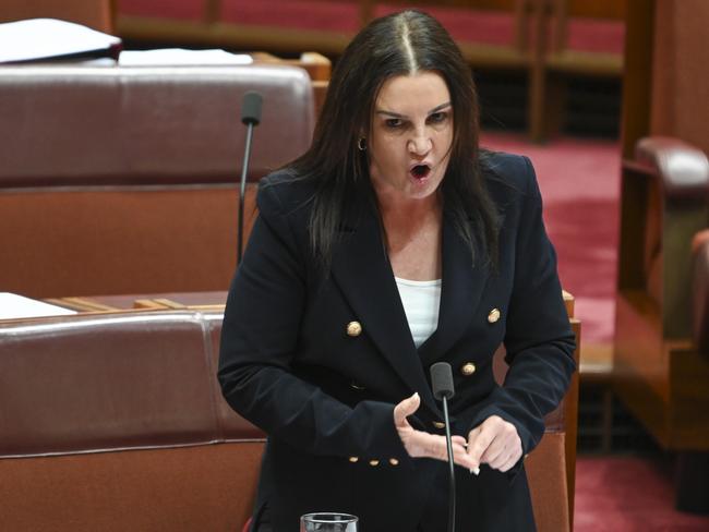 CANBERRA, Australia - NewsWire Photos - August 15, 2024: Senator Jacqui Lambie in the Senate at Parliament House in Canberra. Picture: NewsWire / Martin Ollman