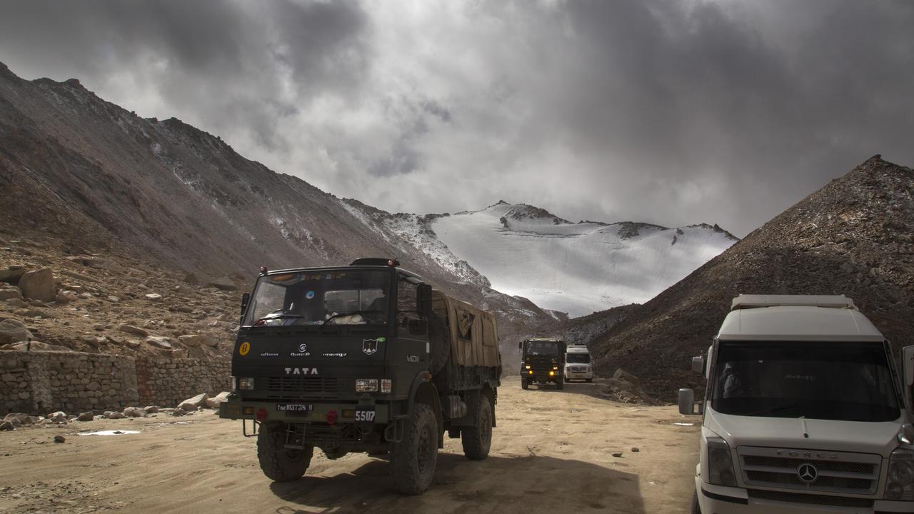 Indian troops in the mountainous region close to China.