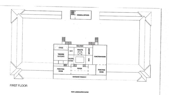 Upstairs floor plan drawing for option one.