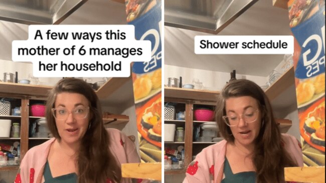 Mum of six stirs controversy with her strict bath time schedule. Source: TikTok