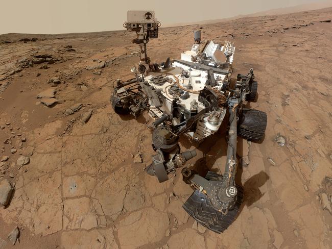 Space selfie: This photo released by NASA shows a self-portrait taken by the NASA rover Curiosity in Gale Crater on Mars. Picture: AP/NASA