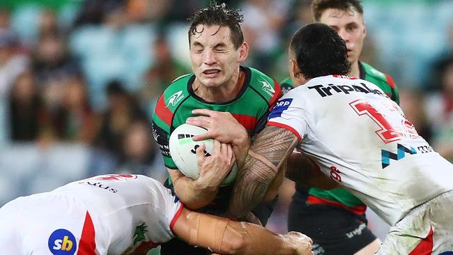 Souths skipper Cameron Murray was denied a try by a bunker call.