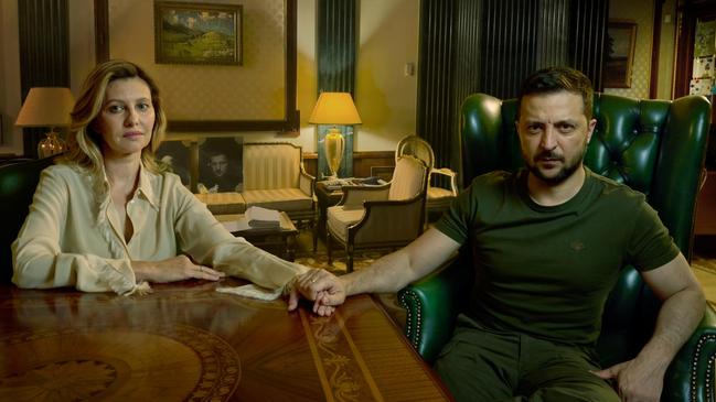 Volodymyr Zelensky and wife Olena have told how they are keeping their marriage alive amid the horror of the war in Ukraine. Picture: Annie Leibovitz/Vogue/The Times