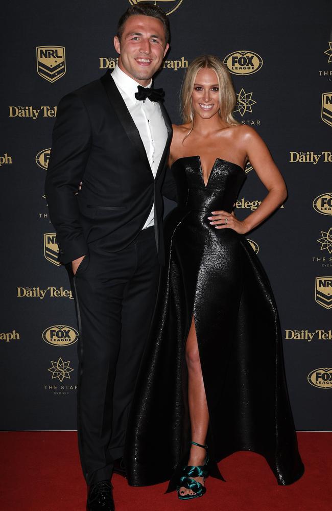 South Sydney Rabbitohs player Sam Burgess and wife Phoeb