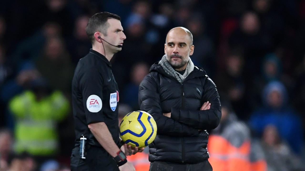 Pep Guardiola says his handshake with referee Michael Oliver was not sarcastic
