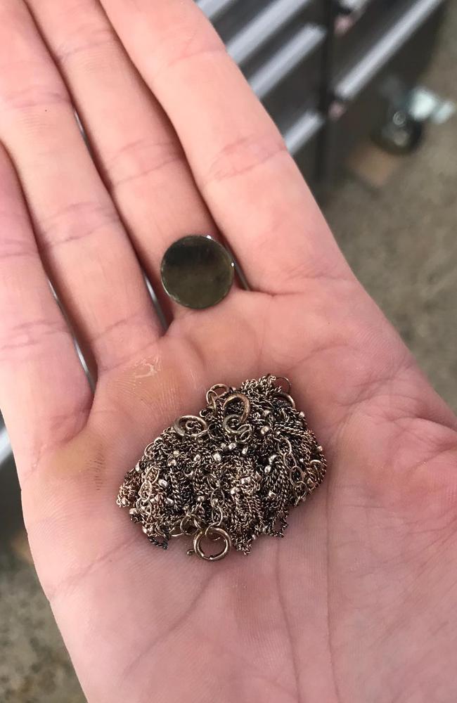 Northgate Jeweller Nikki Kelly thinks hydrogen sulphide gas covering the suburb is to blame for turning silver pieces black overnight. Picture: Supplied