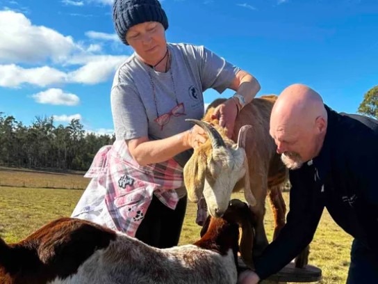 Kerri Nicholls with her beloved rescued animals (Photo: Supplied/ GoFundMe)