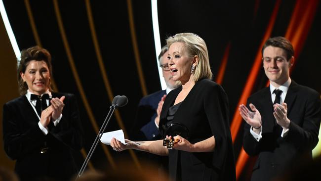 Rebecca Gibney accepts the Hall of Fame Award. Picture: James Gourley/Getty Image