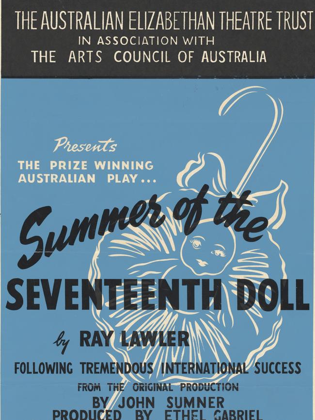 Poster for the Australian Elizabethan Theatre Trust and the Arts Council of Australia Production of Ray Lawler’s Summer of the Seventeenth Doll.