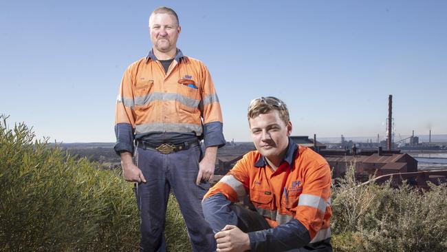 Troy Staple and Callan Jordison from Whyalla Hose and Fitting Services, which has been a supplier to the Whyalla steelworks for more than 26 years. Picture Simon Cross