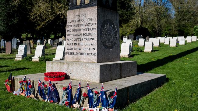 A memorial of Commonwealth War Graves, at St Mary's Church, Harefield in London. Picture: David Dyson